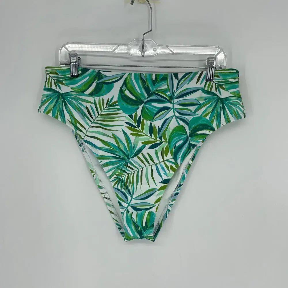 Shade & Shore Palm Leaf Bikini Bottom Size XL